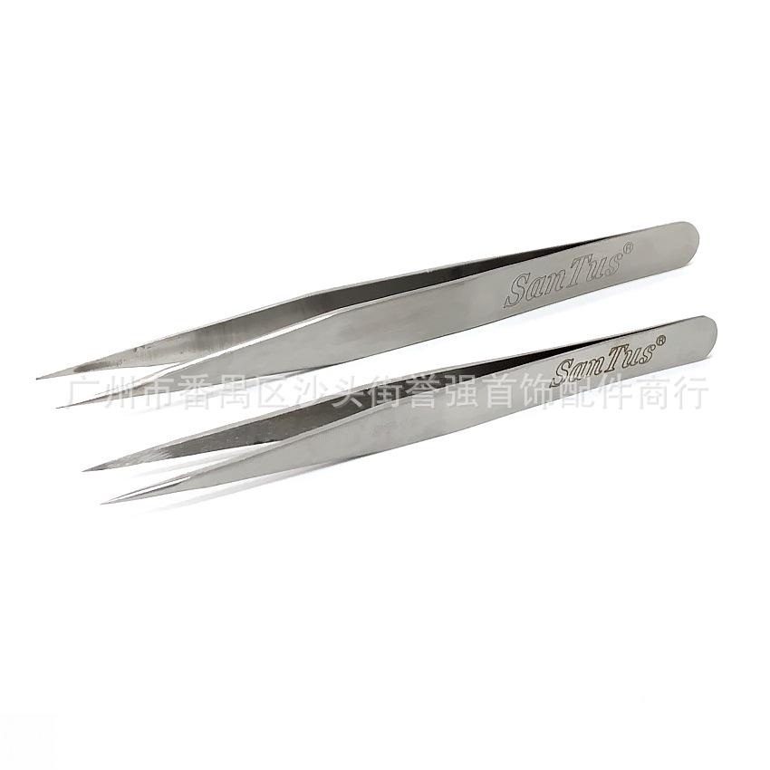 SANTUS Precision Fine Point Stainless Steel Tweezers for Jewelry and DIY
