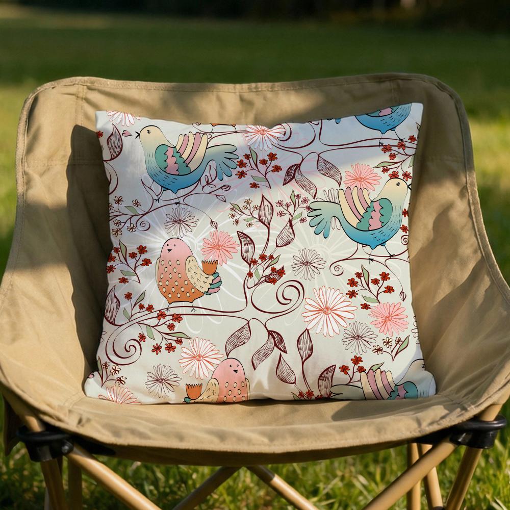 

Birds Butterflies Flowers Cushion Cover Soft Reversible Durable Pillow Cover MultiScene Use for Home Car Daily Comfort 30X30cm