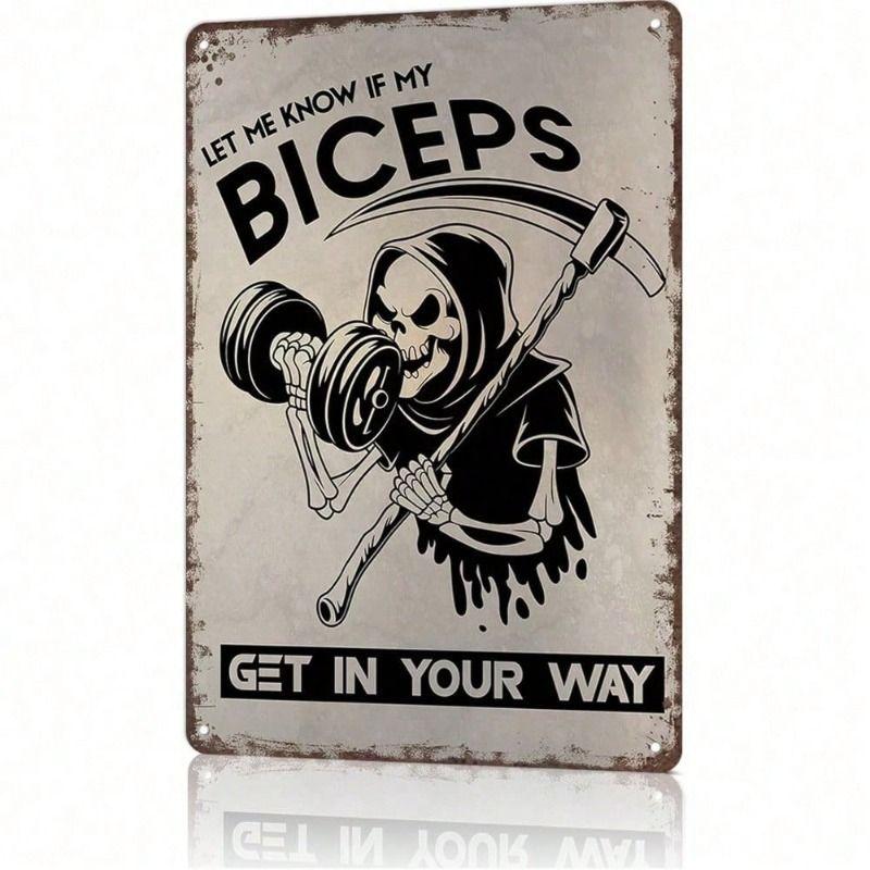 Metal Poster Wall Art Grim Reaper Retro Garage Decor
