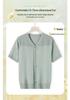 Elegant Summer V-Neck Short-Sleeve T-Shirt for Moms: Light Knitwear for Middle-aged and Elderly Women