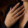 Delicate Double Band Cross Ring for Women Brass Zircon Asymmetrical Two Row Paved Minimalist Everyday Chic Jewelry