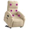 VidaXL Fauteuil inclinable de massage électrique crème 3204954