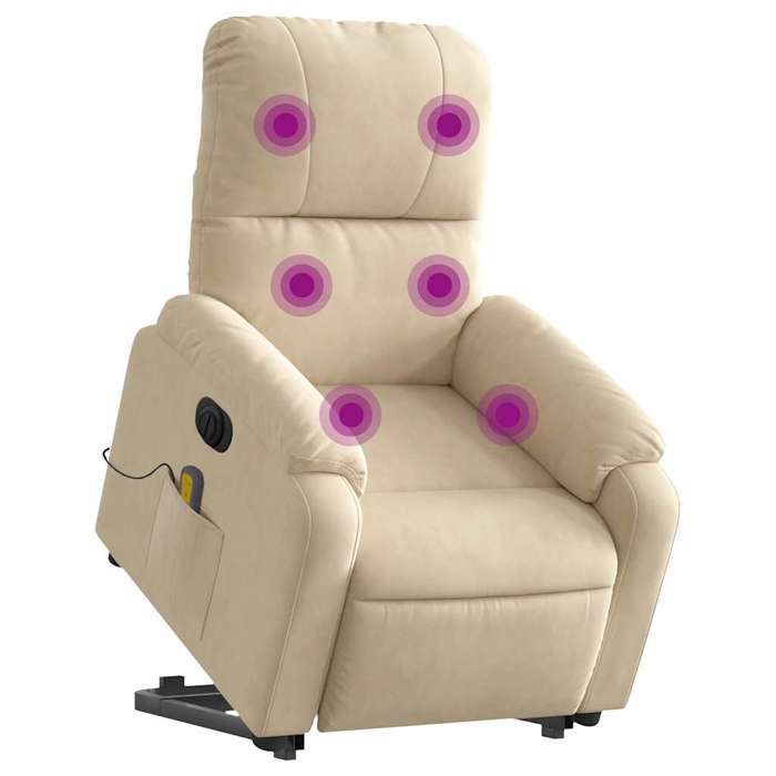 VidaXL Fauteuil inclinable de massage électrique crème 3204954