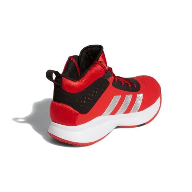 Adidas Cross Em Up 5 J Wide Vivid Red Silver Metallic Kids Sneakers Core-Black GX4791