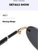 Trendy Cut Edge Personalized Oval Frame Sunglasses New Frameless Spicy Girl Hip-hop Sunglasses Metal WOMEN'S Sunglasses MEN'S Sunglasses