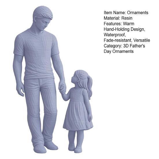 Father and Daughter Figurines, Dad Daughter Statues Warm Hand-Holding Design, Sculpted Handmade Figures Gifts for Father’s Day Anniversary Birthday