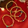 Christmas Soft Pottery Beaded Bracelet Set, Creative Holiday Gift Snowman Elk Alphabet Bracelet
