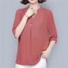 Women Spring Summer Style Blouses Shirts Lady Casual Half Sleeve V-Neck Loose Style Blusas Tops