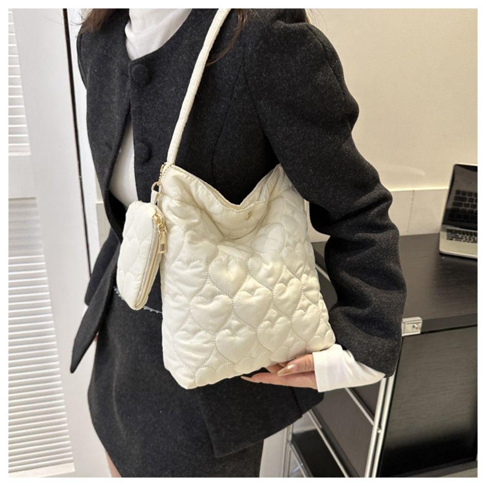 

Большая вместительная хлопковая сумка-тоут в корейском стиле с кошельком для монет, простая женская сумка-облако