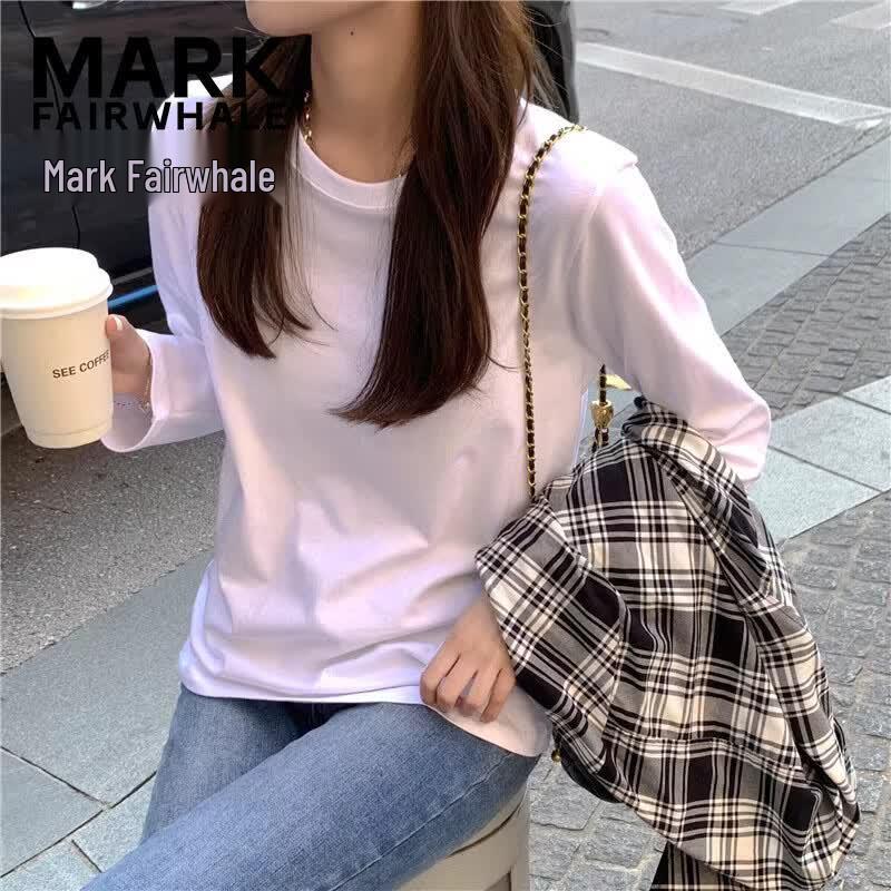 Mark Fairwhale Women's Pure Cotton Round Neck Long Sleeve T-Shirt