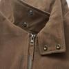 Men's Retro Patchwork Cotton Harrington Jacket: Cropped, Stand Collar, Cool Winter Outerwear