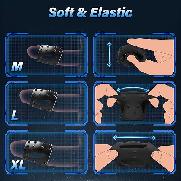 Penis Sleeve Cock Ring Vibrators Ultra-Soft Penis Enlarger Ring for Couples Anal Vaginal Extra Stimulation Sex Toys