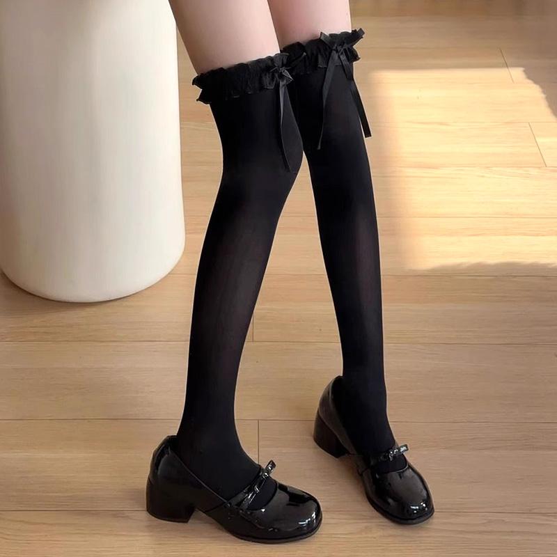 High Quality Long Tube Over The Knee Socks Velvet High Elasticity Uniform Anti-slip Slim Velvet Women Girls Stokings