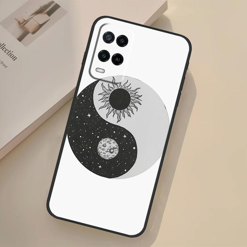 Sun Moon Aesthetic Case For Oppo A76 A96 A16 A17 A18 A60 A80 A40 A38 A58 A78 A98 A94 A74 A54 A15 A57 A77 A5 Pro