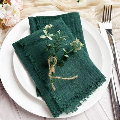 12 adet 40x40cm Koyu Yeşil Tül Peçete %100 Yumuşak Pamuklu Kumaş Peçete Masa Takımı Mutfak Çay Havluları Düğün Dekorasyonu İçin