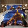 Eiffelturm Tagesdecke Vintage Paris Stadtlandschaft Quilt-Set Doppel-/Queen-Größe, Weiche Leichte Wendbare Tagesdecke für Mädchen Frauen