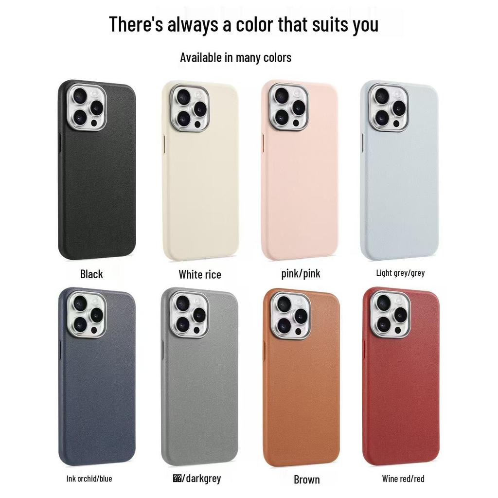 iPhone 15 Pro Max Leather Texture Stand Case with Large Hole for Apple 16