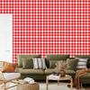Red Checkered Wallpaper Coral, Red and Light Gray 50x1000