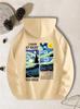 Van Gogh Starry Night Pattern Hoodie: Autumn/Winter Plus Velvet, Casual & Versatile