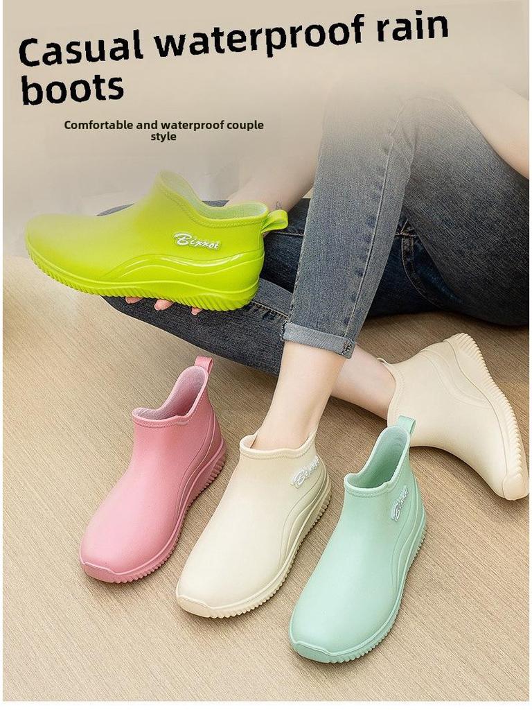 Men's & Women's Waterproof Winter Cotton Rain Boots - Detachable, Warm, All-Season Use