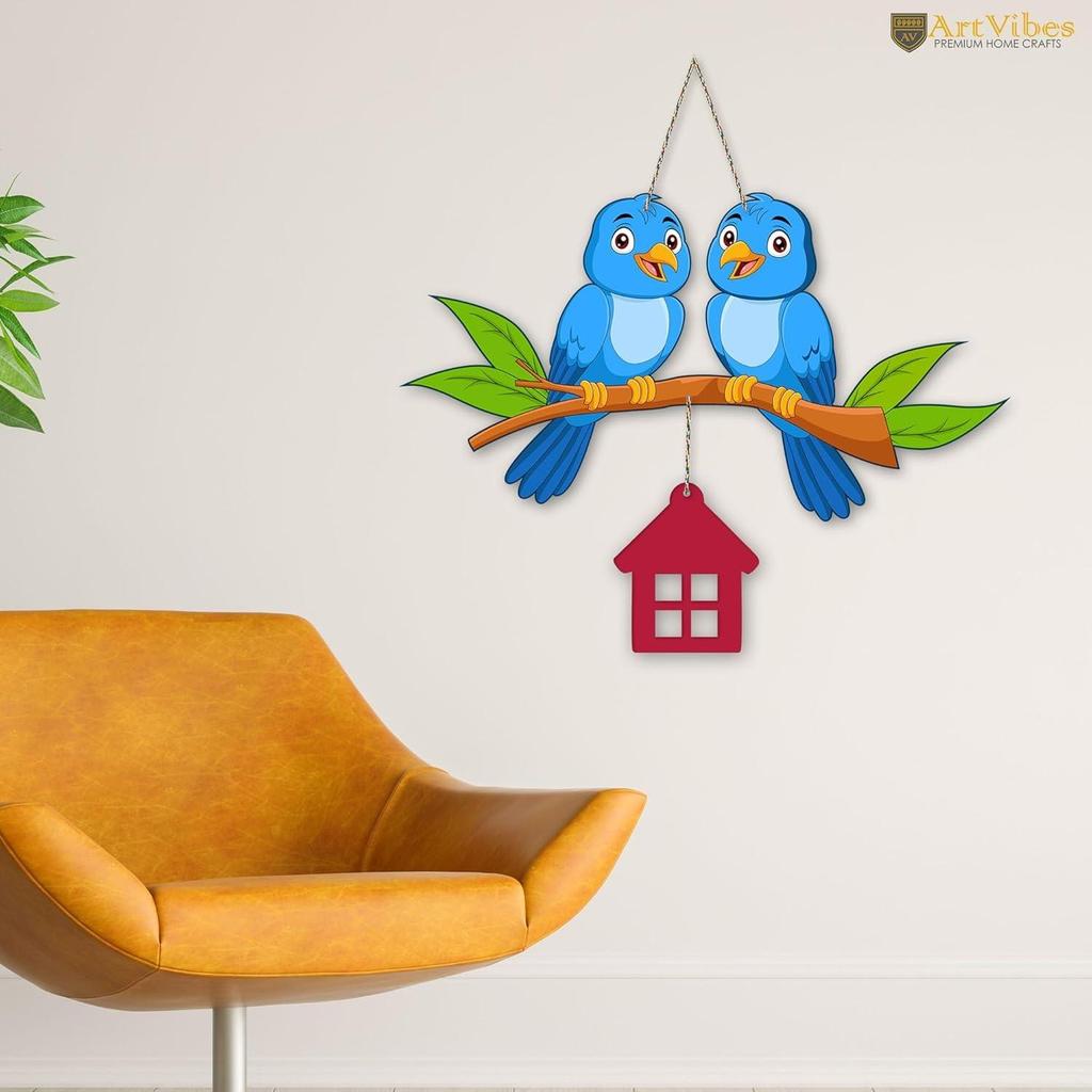 Pássaros Voando Multicoloridos Pendurador de Parede de Madeira para Decoração de Casa | Acento de Parede | Pôster de Parede | Pinturas
