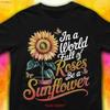 Colorful Sunflower Be A Quote T Shirt Lover Summer GifT Boho Vintage Washed Casual Designer Clothes Versatile Soft Homme
