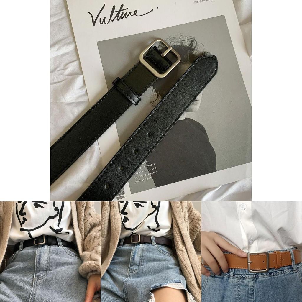 Retro Classic Womens Waist Belt In Soft Pu Leather With Square Buckle For Daily Use