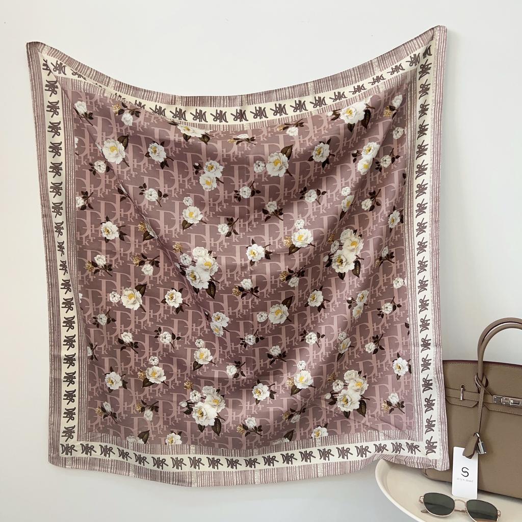 90CM Four Seasons Square Large Square Scarf Luxusná dekoratívna košeľa Profesionálna šatka na hlavu Šál do vlasov Opaľovací krém Šatka na hlavu