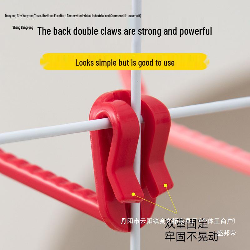 Nail-Free Grid Panel Hook for Wire Mesh Shelves - No-Drill Wall Storage Hooks for Kindergarten Display