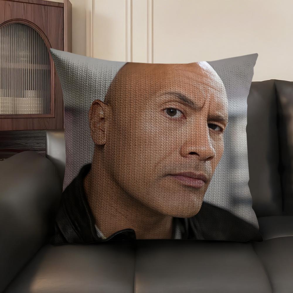 The RRock DDwayne Cushion Cover Natural Linen Organic Fabric DoubleSided Printing Sofa Home Decor Gift Pillow Case