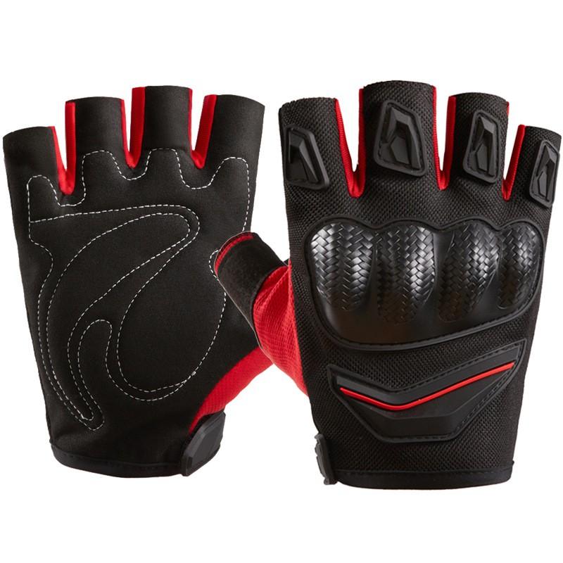 Motorcycle Racing Gloves Half-Finger Breathable Mesh Anti-Slip Protective Gear Off-Road Riding