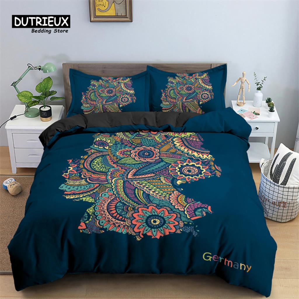 Animal Theme Duvet Cover  3D Shooter Print Bedding Set King Full For Kids Adult Microfiber Horse Comforter Cover With Pillowcase