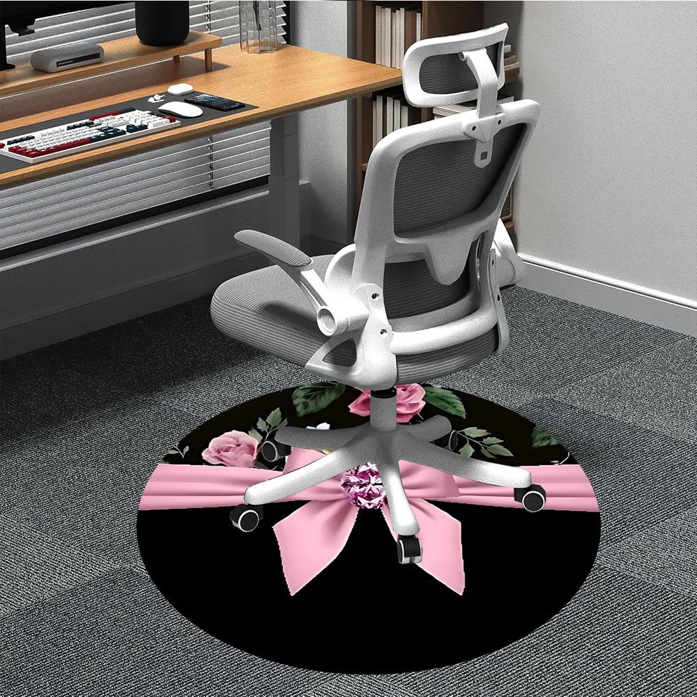 

1pc Floral Prints Chair Carpet for Office, Non-slip, Soft and Durable Office Rug for Decoration, Perfect for Office yy251229140 80cm by 80cm