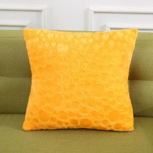 

1pcs Solid Color Plush Throw Pillowcase Creative Zipper Square Round Dot Cushions Cover For Home Sofa Decoration Pillow Case 43x43cm