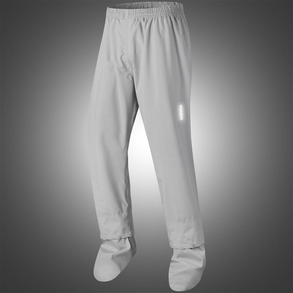 Wosawe Pánské cyklistické nepromokavé kalhoty odolné proti povětrnostním vlivům s návleky na boty, reflexní rychleschnoucí cyklistické kalhoty