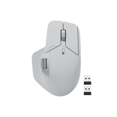 Offiziell lizenziert in Rapoo MT760L USB Bluetooth Wiederaufladbar Hybrid Japan Kabellos, Maus, Leise, Optisch, 4000dpi, Multi-Pairing (Grau)