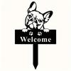 Metal French Bulldog Memorial Garden Stake Sign Yard Marker