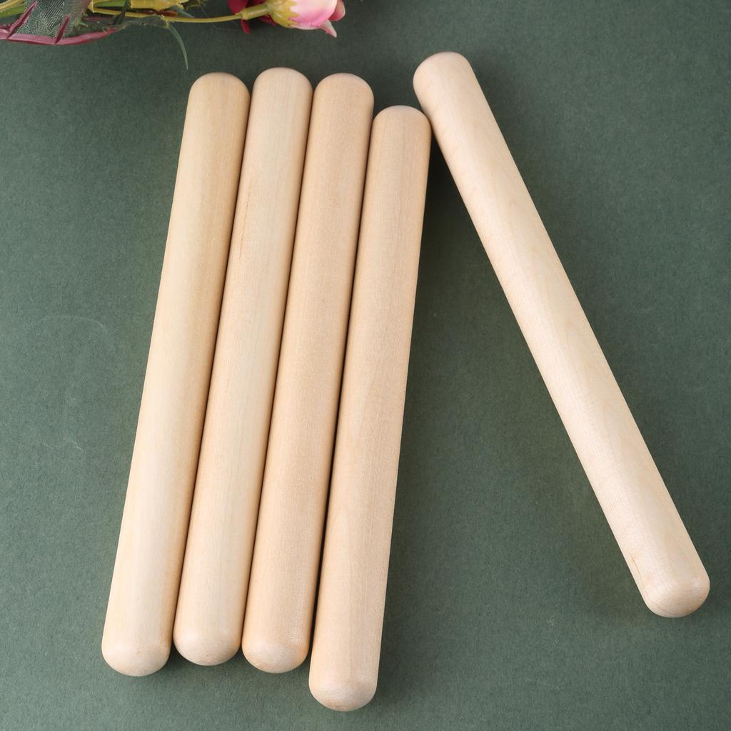 12 Stück Holz Rhythmusstäbe Musik Rhythmusstäbe Schlaginstrument Musikalische Stöcke für Musikpartys Musikalische Bildung