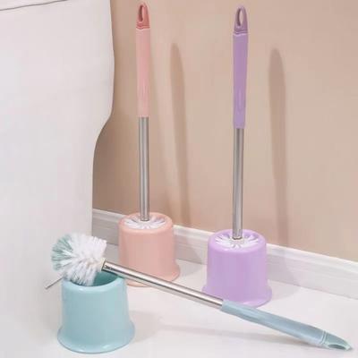 Toilettenbürste mit langem Griff und Halter, runder Kopf, Reinigungsbürste, Toilettenbürste, Badezimmerbürste
