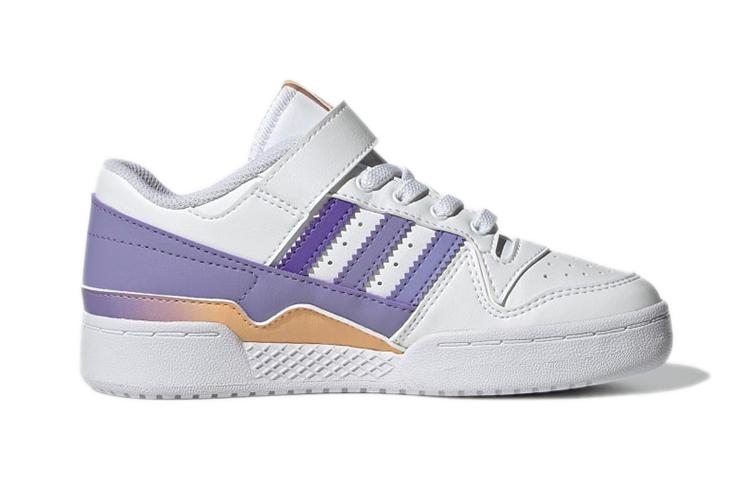 adidas Originals FORUM Anti Kick Low Top Skateboard Shoes White Purple Children Aged 3 7 Years Old GY8210