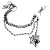 Adjustable Metal Curtain Buckles Halloween Cobweb Tieback, Chain Drapery Holder, Gothic Spider Style Room Decor Web Holder for Home Living Holiday