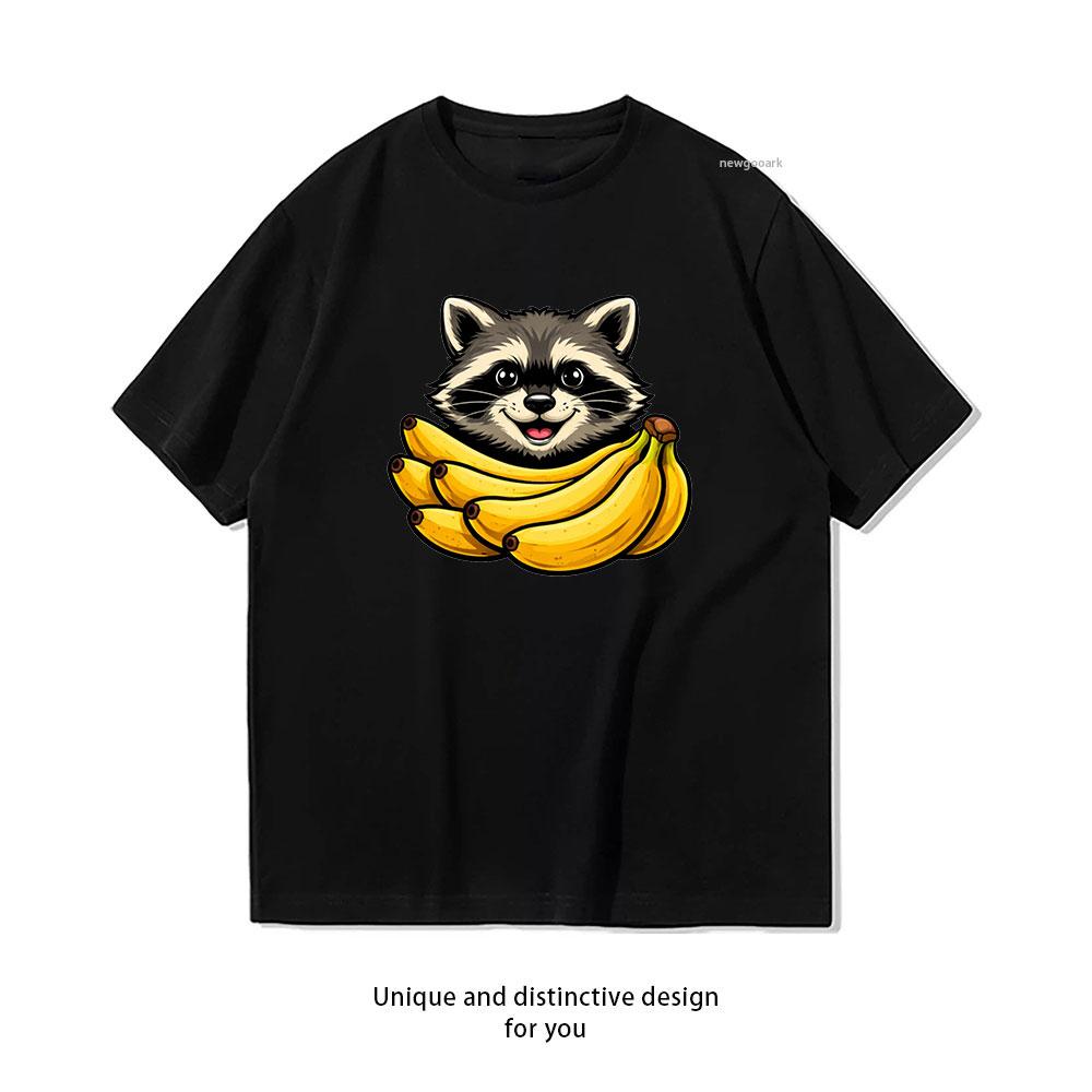 

Racoon Fruit Humor Classic TShirt Women Unisex Casual cotton printed t shirts Adult streetwear camisetas tops tee Shortsleev 4XL