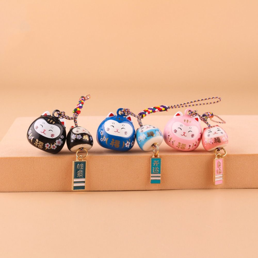 Phone Lanyard Cartoon Key Charm Zinc Zinc Alloy Lucky Cat Pendant Sweet Maneki Neko Key Chain  Girls