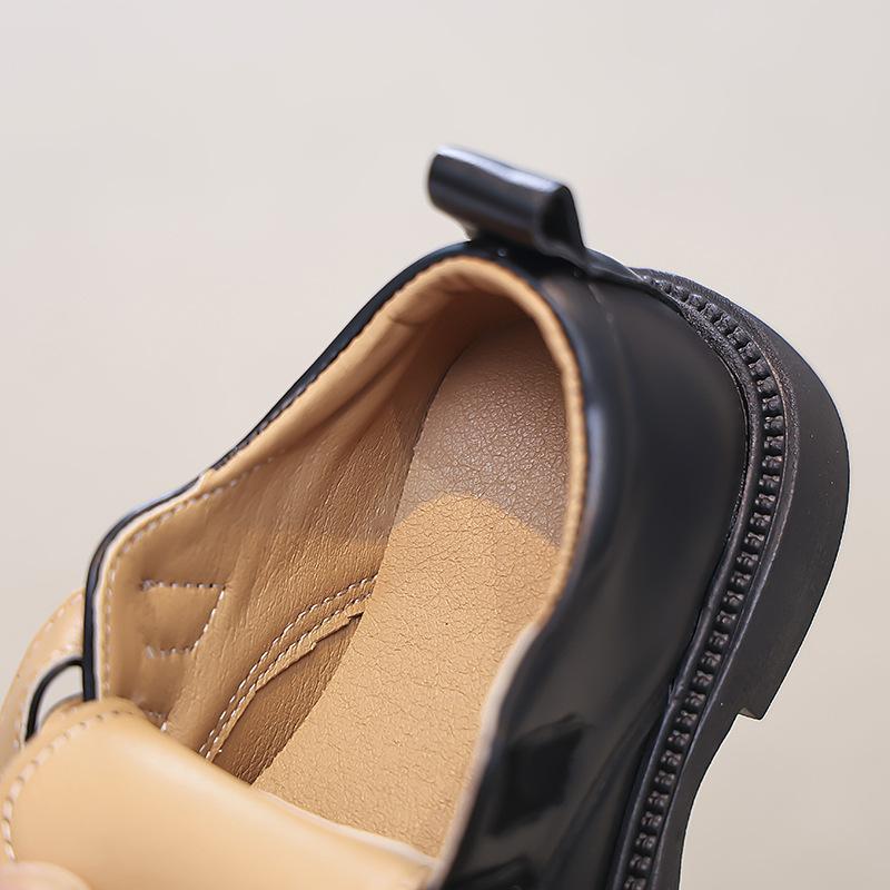 Kids Double Buckle Thick Sole Casual Non Slip Leather Loafer Shoes