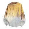 Pullovers Long Sleeves Sweaters Unisex Sweater Paragraph Autumn and Winter Gradient Colour Tops Couples Loose Pullover Round Neck Bottoming Knit Shirt