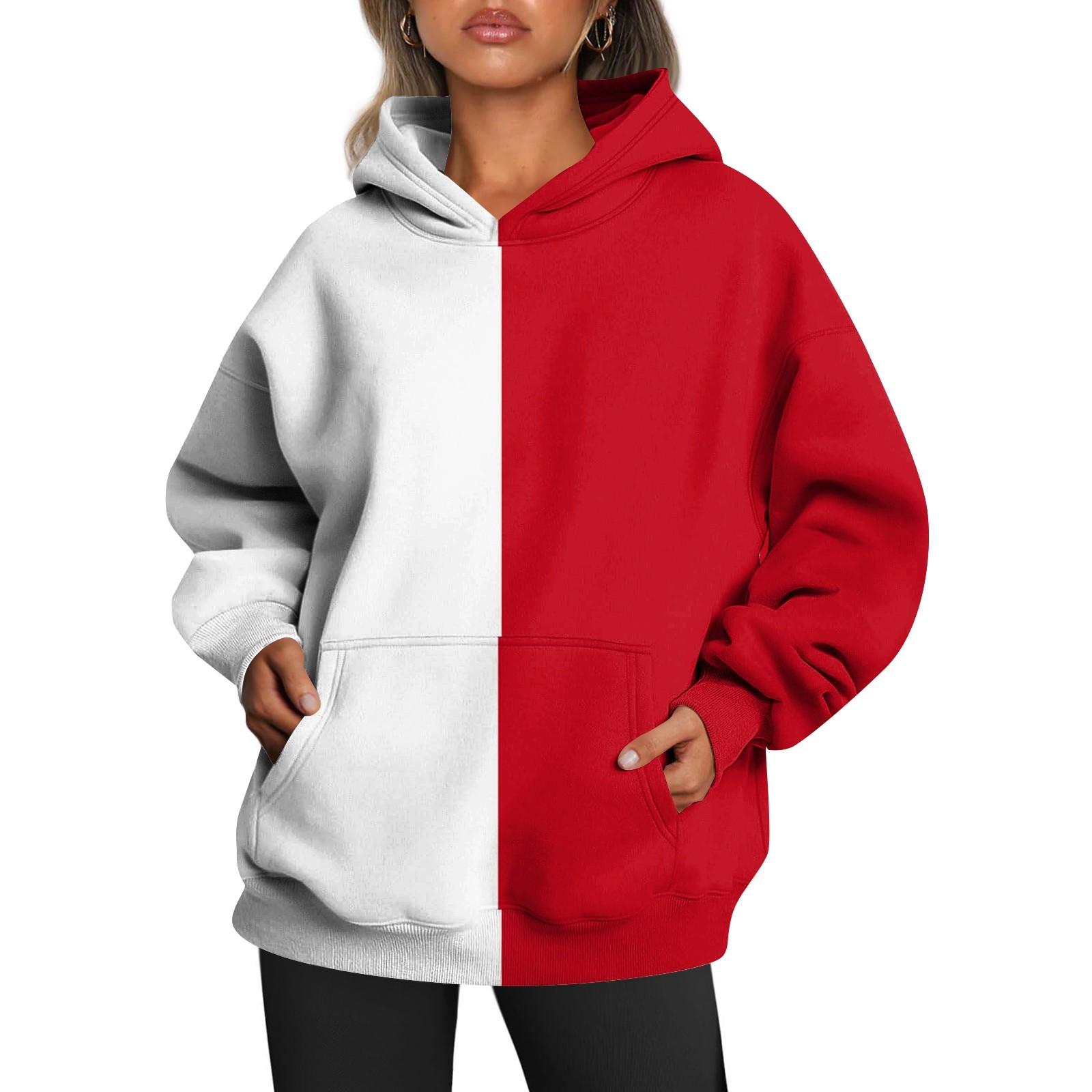 Женские толстовки с капюшоном большого размера с длинным рукавом с принтом — фото 9