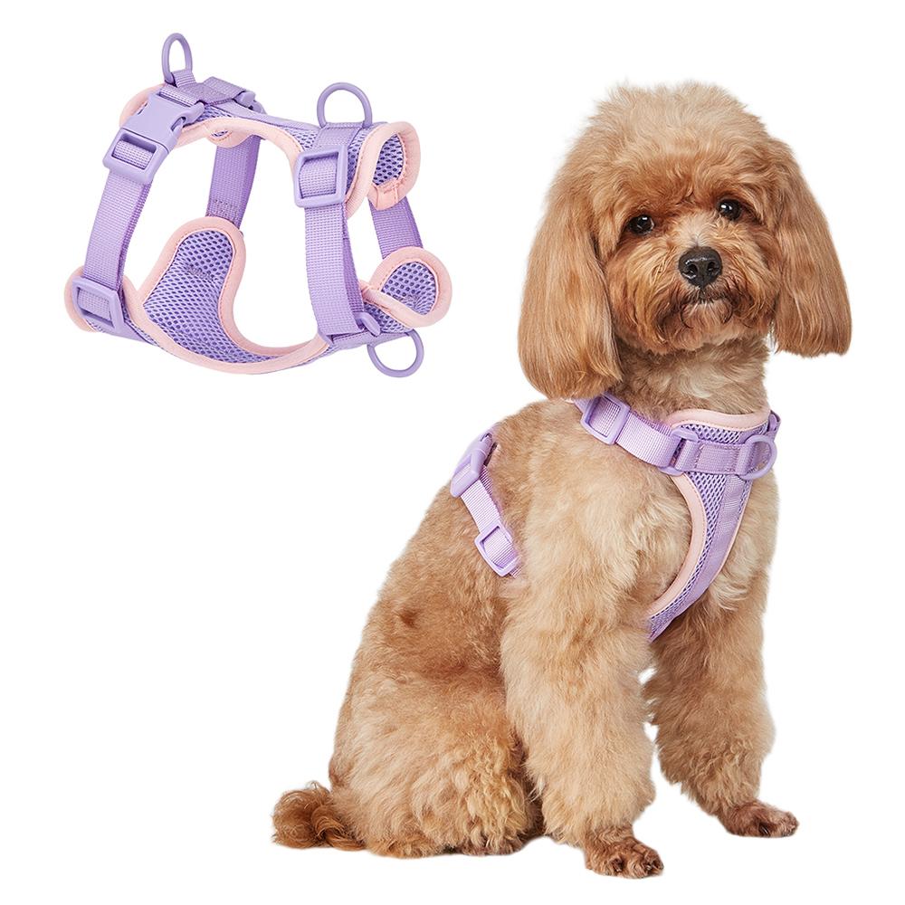 Size L Summer Breathable Mesh Dog Cat Harness Adjustable Pet Harness B