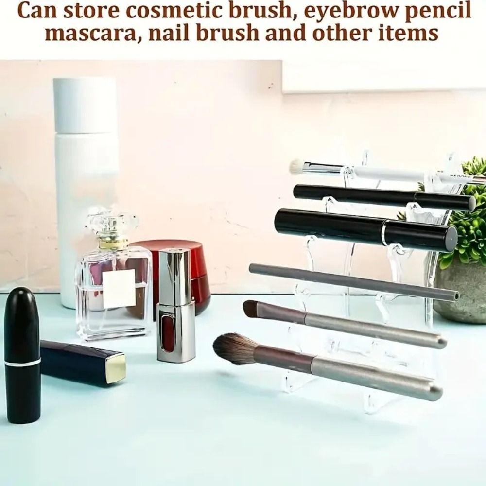 Plastic Eyebrow Pencil Holder Transparent Makeup Display Stand Office Use