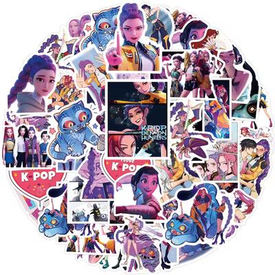 55/110 ST K-POP Demon Hunters Klisterfilm TV-tillbehör Dator Dekorativa Klistermärken Vattentät Vinyl Leksak Flickor Gåvor