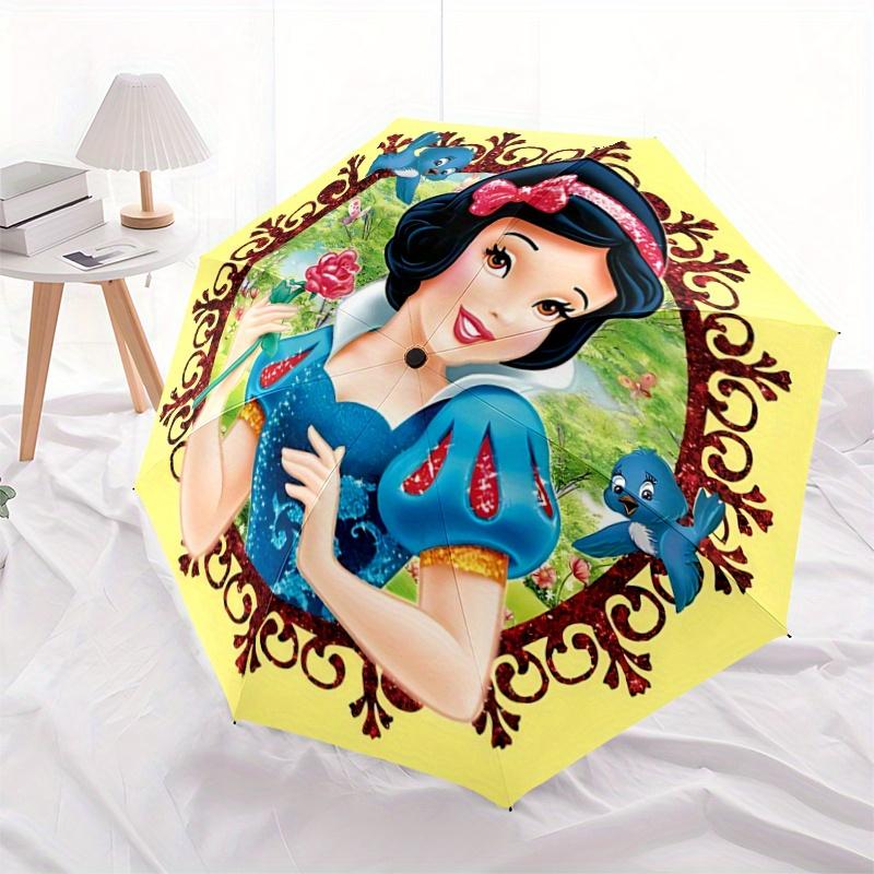 1pc Pretty Snow White Fully Automatic Folding Portable Umbrella, 8 Steel Frames, Three-Fold Design, Suitable for All Seasons, Suitable for O